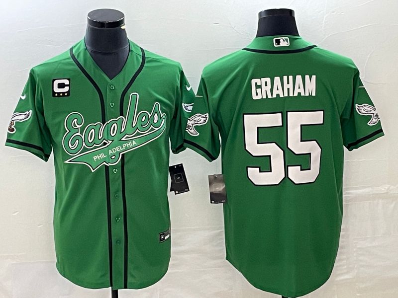 Men Philadelphia Eagles 55 Graham Green Co Branding Game NFL Jersey style 1